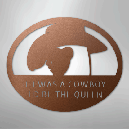 Custom Metal Wall Art - Personalized Cowgirl Sign Copper