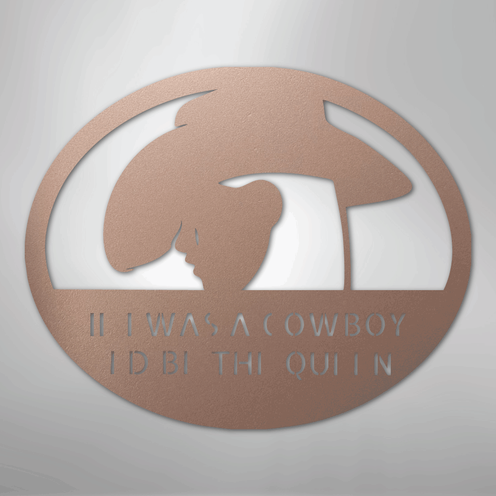 Custom Metal Wall Art - Personalized Cowgirl Sign Rose