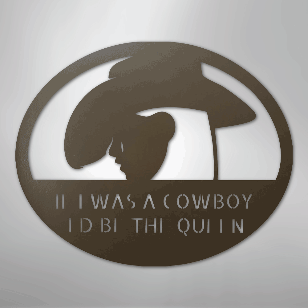 Custom Metal Wall Art - Personalized Cowgirl Sign Stone