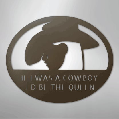 Custom Metal Wall Art - Personalized Cowgirl Sign Stone