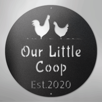 Custom Metal Wall Art - Personalized Chicken Coop Name Sign