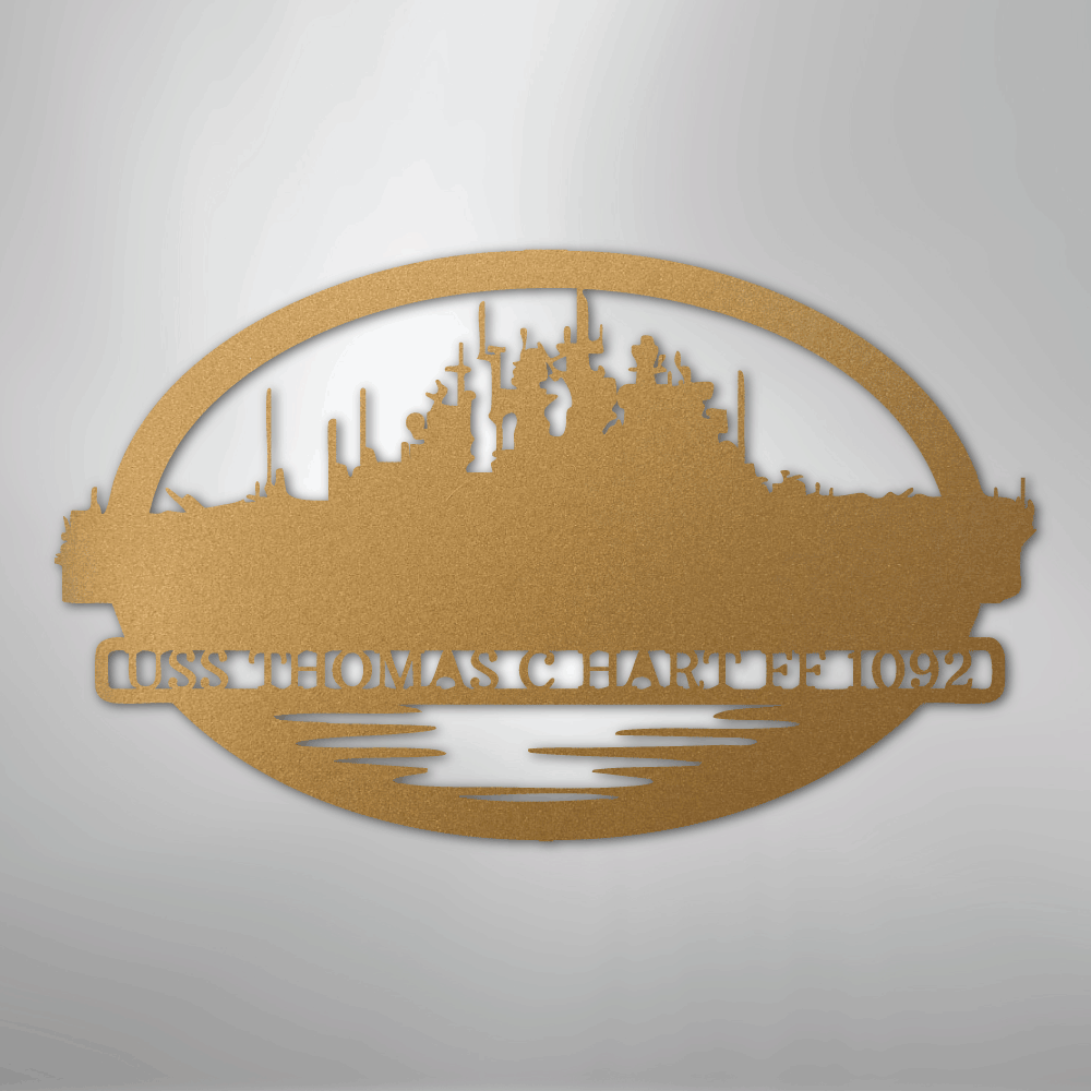 Custom Metal Wall Art - Personalized Navy SEAL Sign Gold