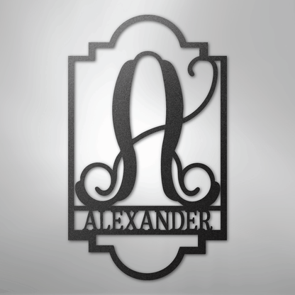 Custom Metal Wall Art - Personalized Split Letter Name Monogram Sign