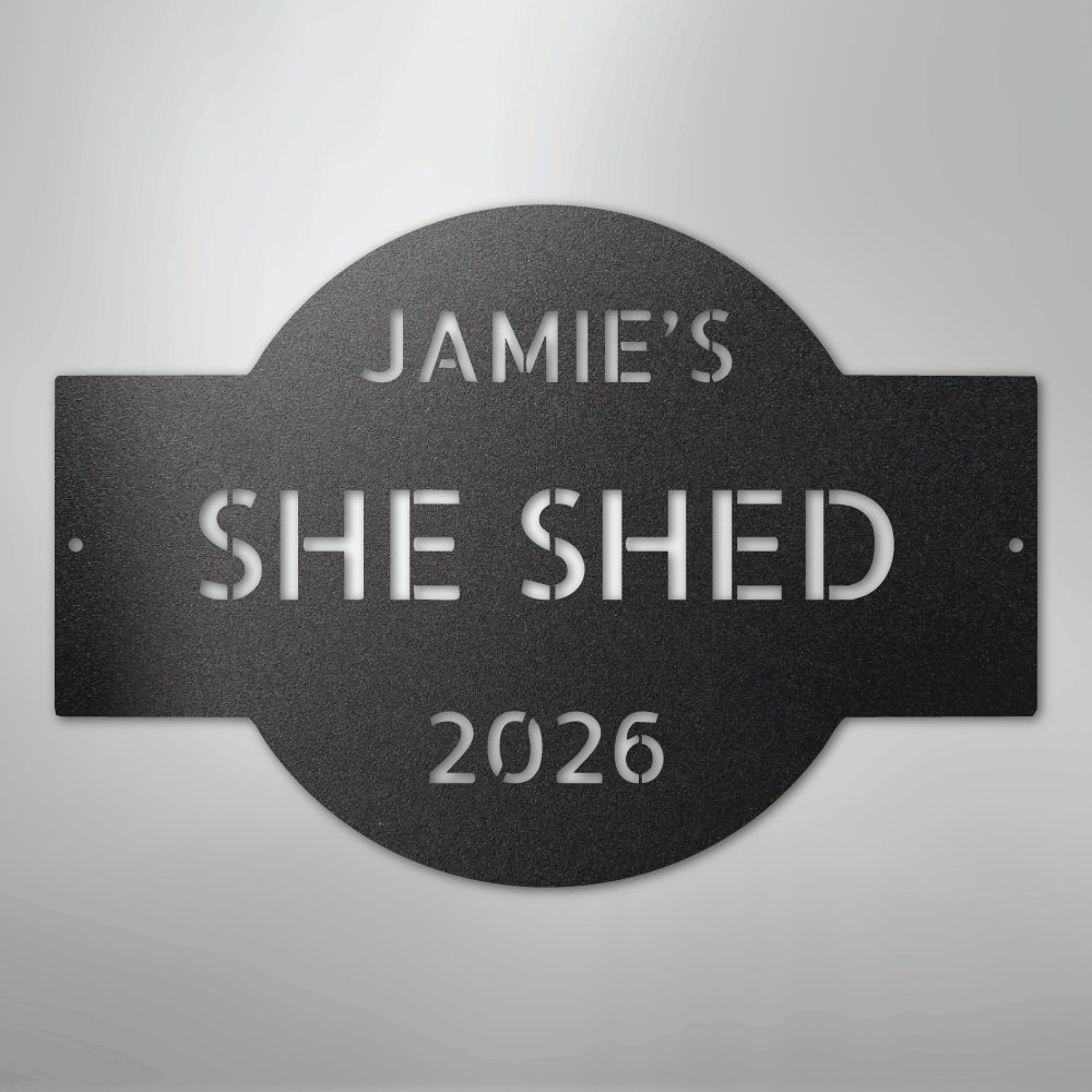 Custom Metal Wall Art - Personalized Family Name Shed Monogram Sign