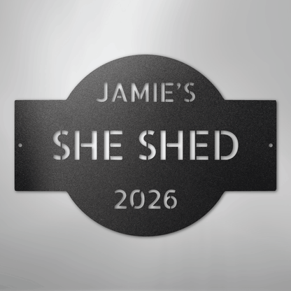 Custom Metal Wall Art - Personalized Family Name Shed Monogram Sign