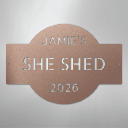 Custom Metal Wall Art - Personalized Family Name Shed Monogram Sign Rose