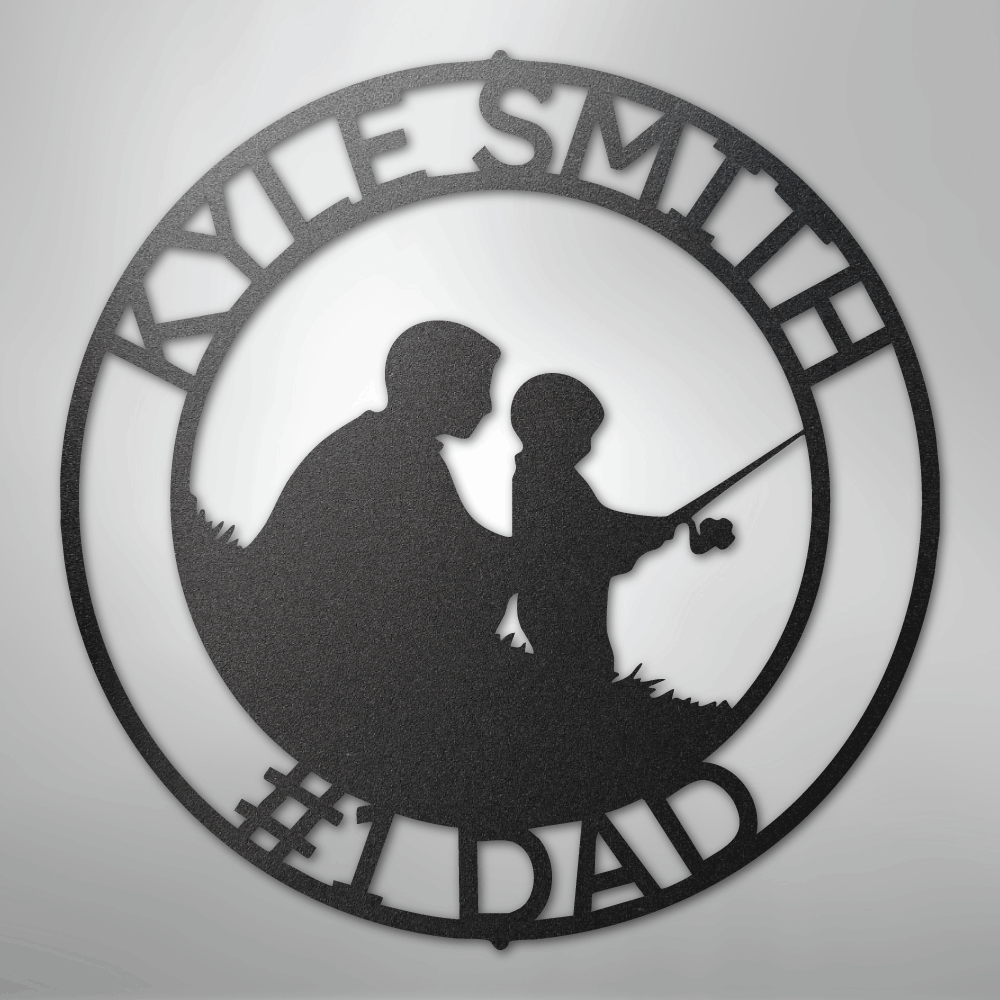 Custom Metal Wall Art - Personalized Dad Fishing Sign
