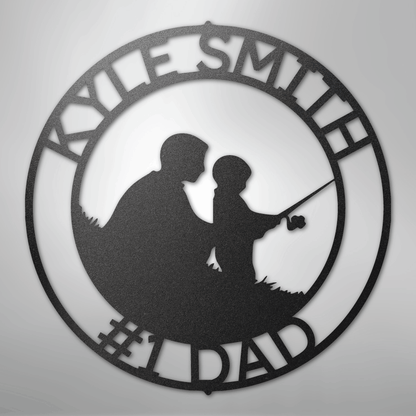 Custom Metal Wall Art - Personalized Dad Fishing Sign