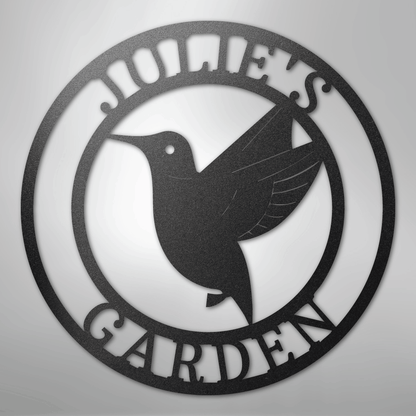 Custom Metal Wall Art - Personalized Hummingbird Name Sign