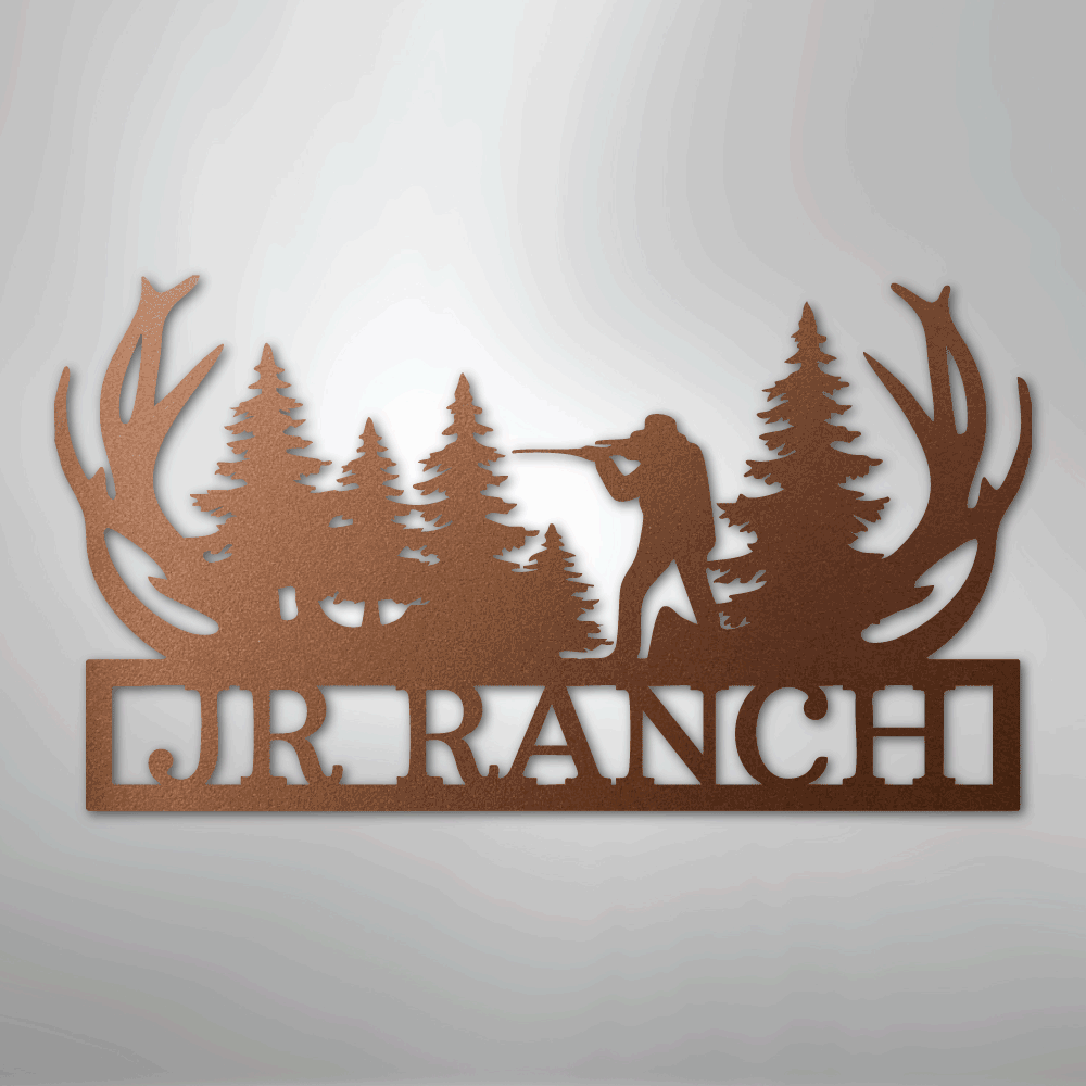 Custom Metal Wall Art - Personalized Hunting Sign Copper