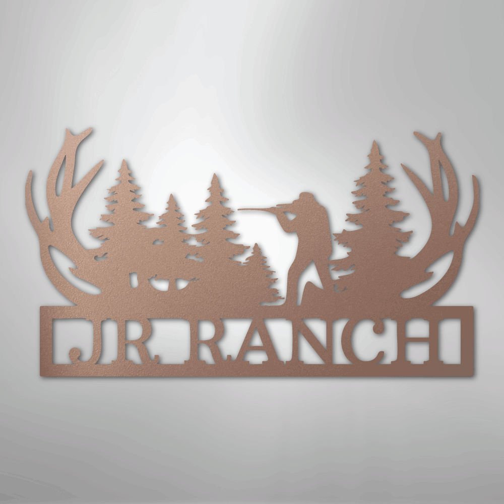 Custom Metal Wall Art - Personalized Hunting Sign Rose