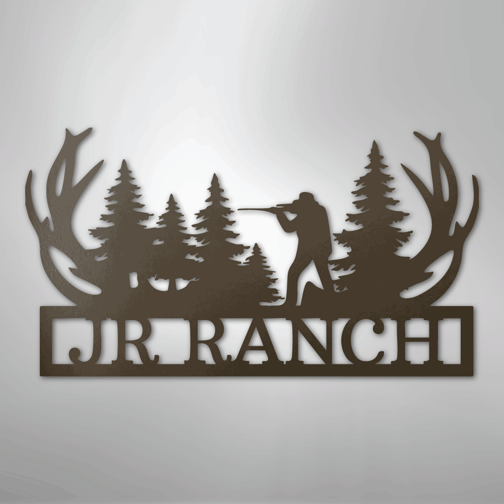Custom Metal Wall Art - Personalized Hunting Sign Stone