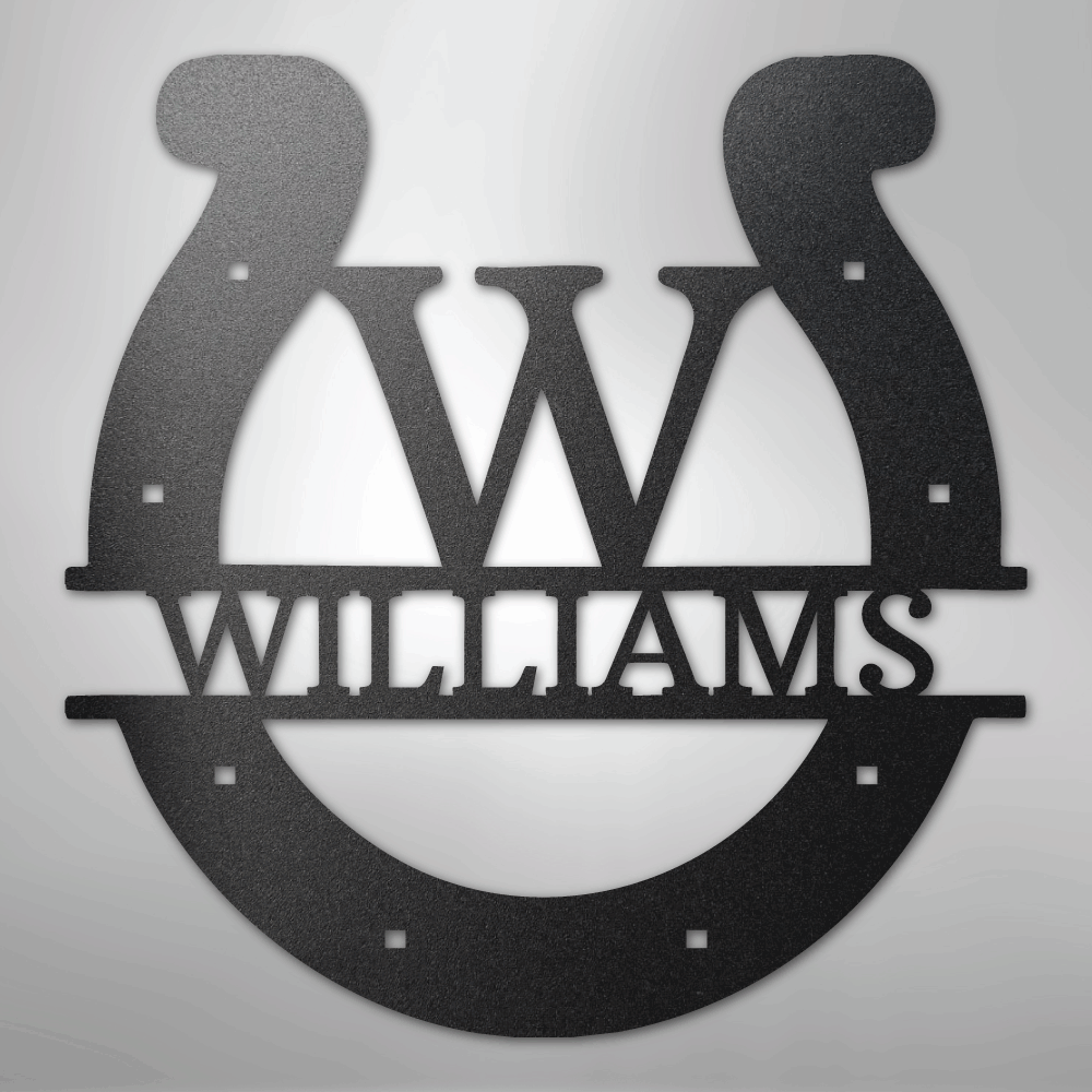 Custom Metal Wall Art - Personalized Horseshoe Sign