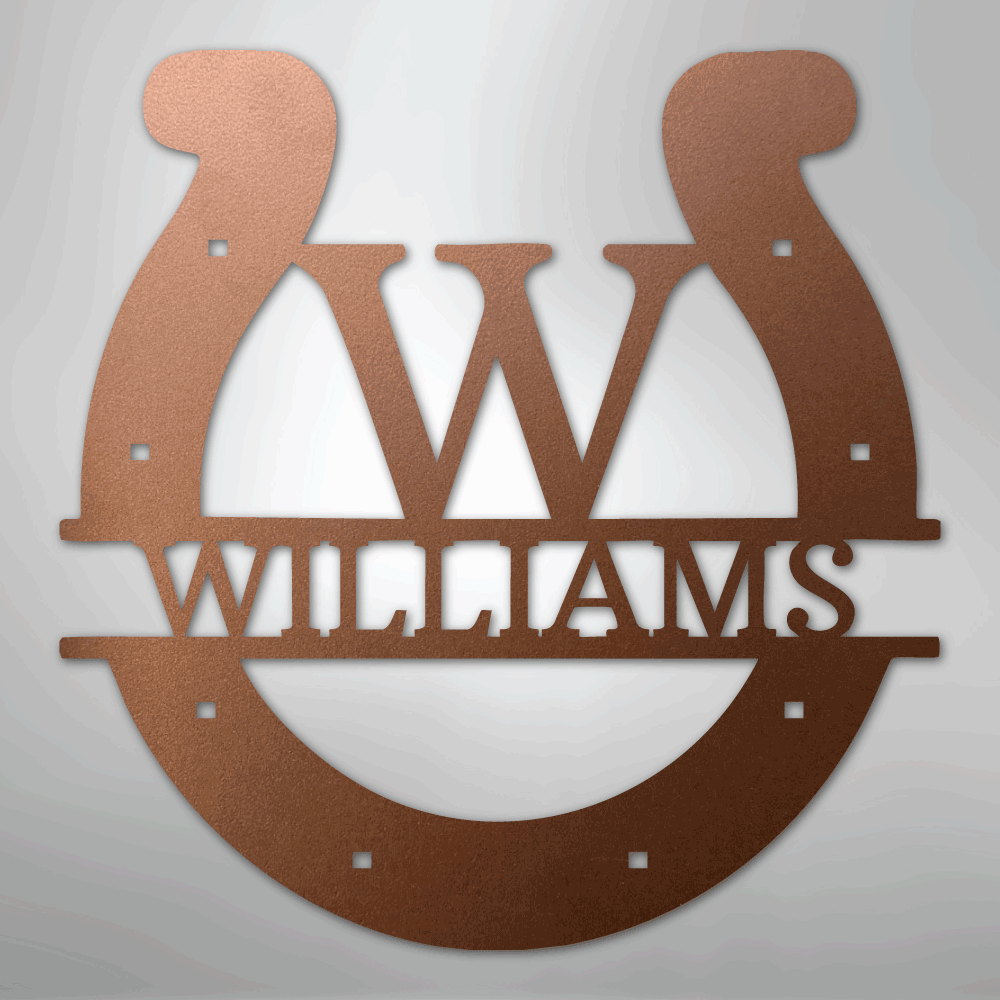 Custom Metal Wall Art - Personalized Horseshoe Sign