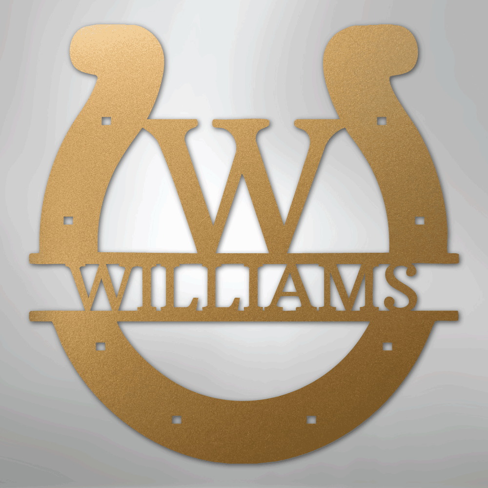 Custom Metal Wall Art - Personalized Horseshoe Sign