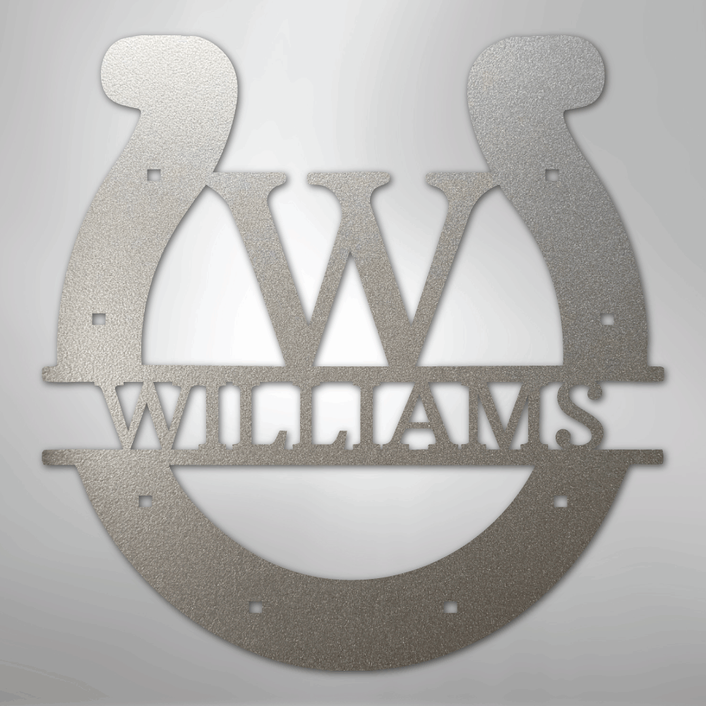 Custom Metal Wall Art - Personalized Horseshoe Sign