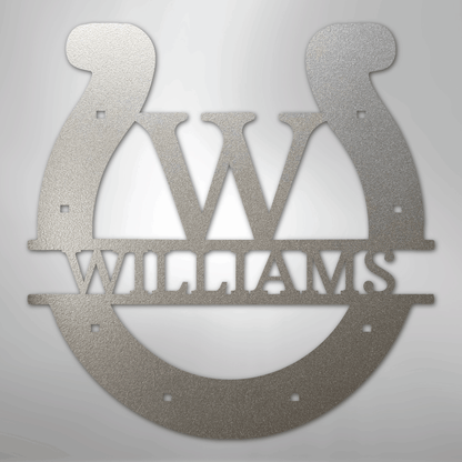 Custom Metal Wall Art - Personalized Horseshoe Sign