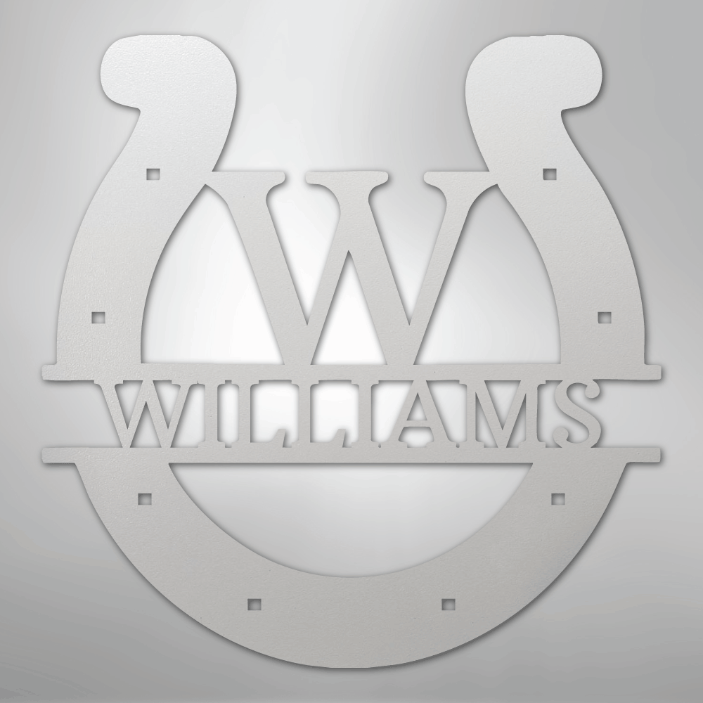 Custom Metal Wall Art - Personalized Horseshoe Sign