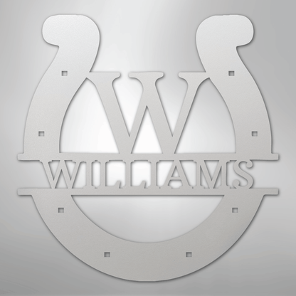 Custom Metal Wall Art - Personalized Horseshoe Sign