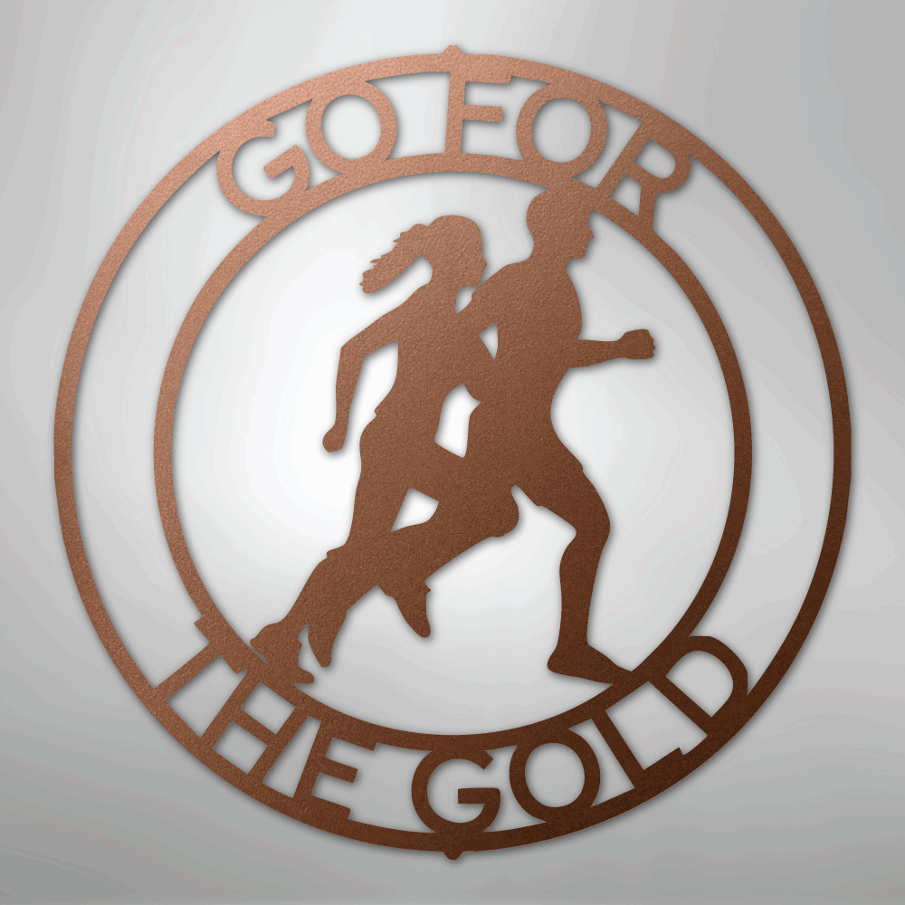 Custom Metal Wall Art - Personalized Runner Sign Copper