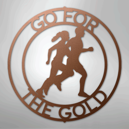 Custom Metal Wall Art - Personalized Runner Sign Copper