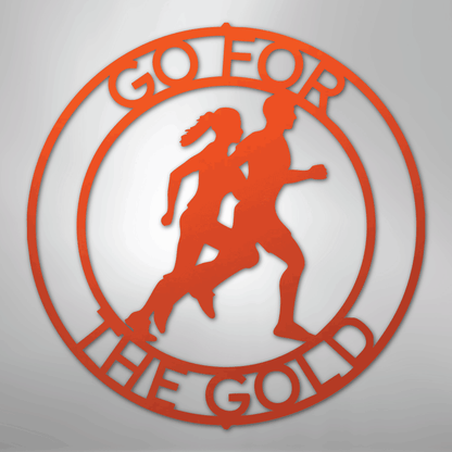 Custom Metal Wall Art - Personalized Runner Sign Orange