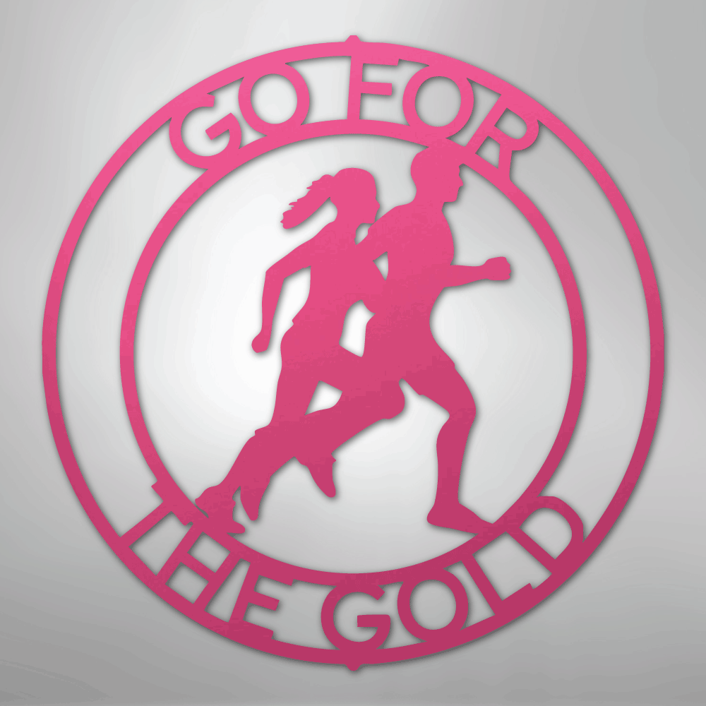 Custom Metal Wall Art - Personalized Runner Sign Pink