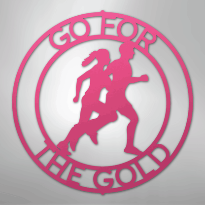 Custom Metal Wall Art - Personalized Runner Sign Pink