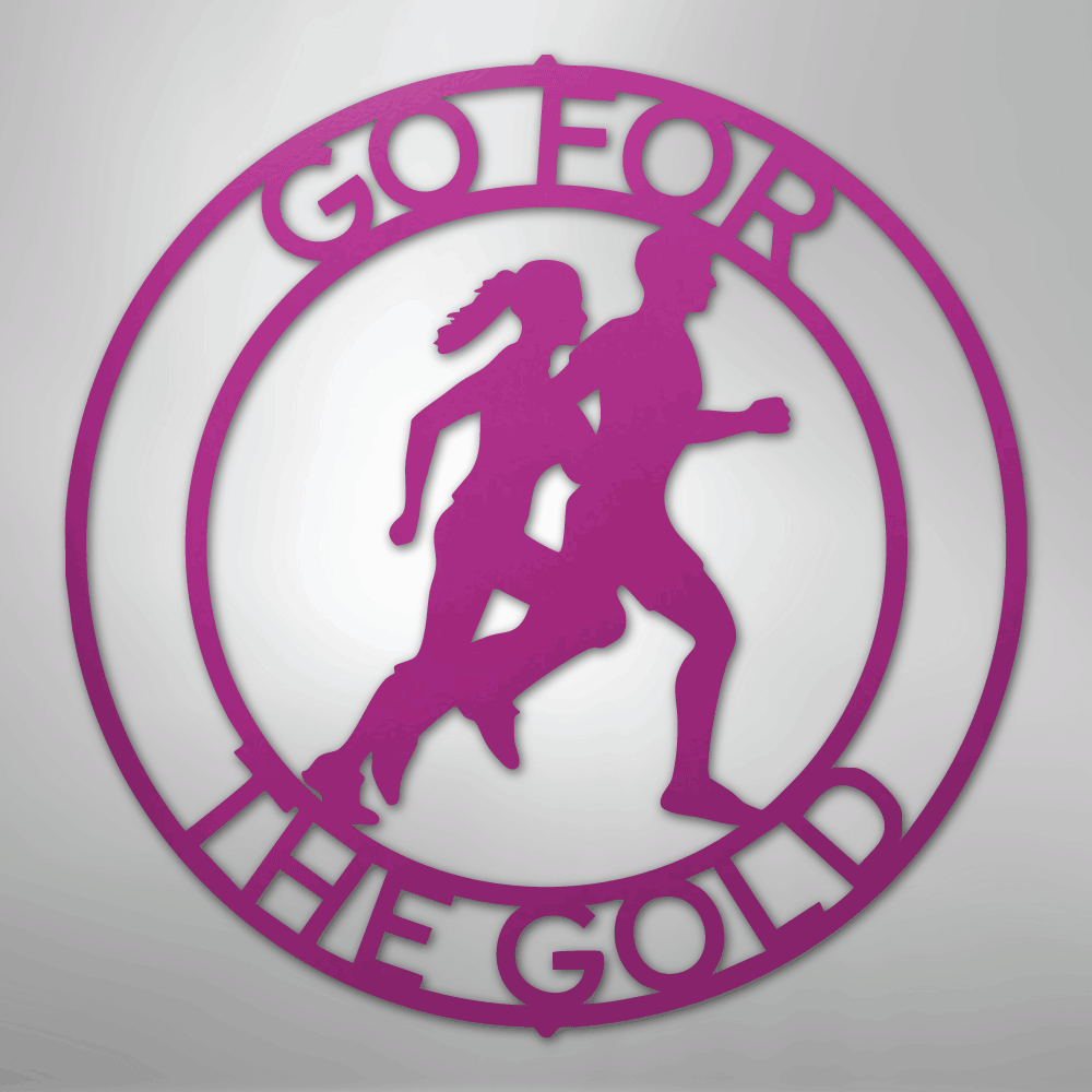 Custom Metal Wall Art - Personalized Runner Sign Purple
