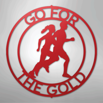 Custom Metal Wall Art - Personalized Runner Sign Red