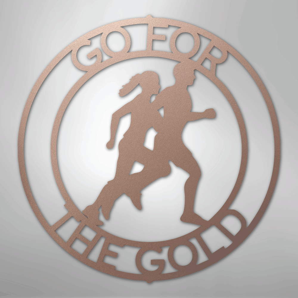 Custom Metal Wall Art - Personalized Runner Sign Rose