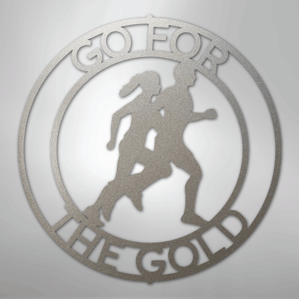 Custom Metal Wall Art - Personalized Runner Sign Silver