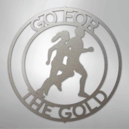 Custom Metal Wall Art - Personalized Runner Sign Silver