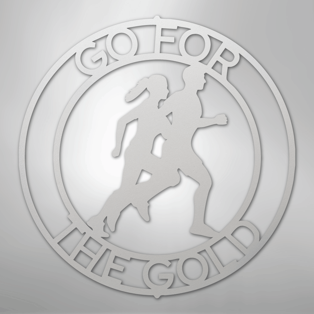 Custom Metal Wall Art - Personalized Runner Sign White