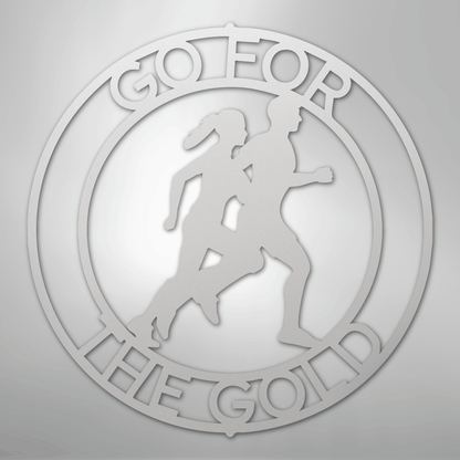 Custom Metal Wall Art - Personalized Runner Sign White