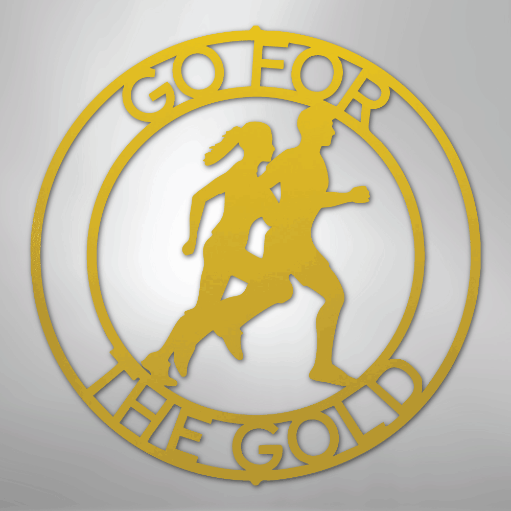 Custom Metal Wall Art - Personalized Runner Sign Yellow
