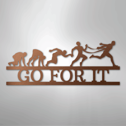 Custom Metal Wall Art - Personalized Running Sports Name Plaque Copper