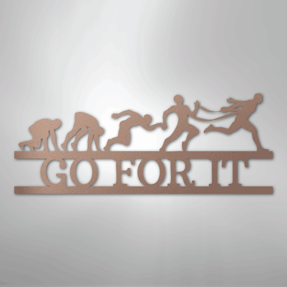 Custom Metal Wall Art - Personalized Running Sports Name Plaque Rose