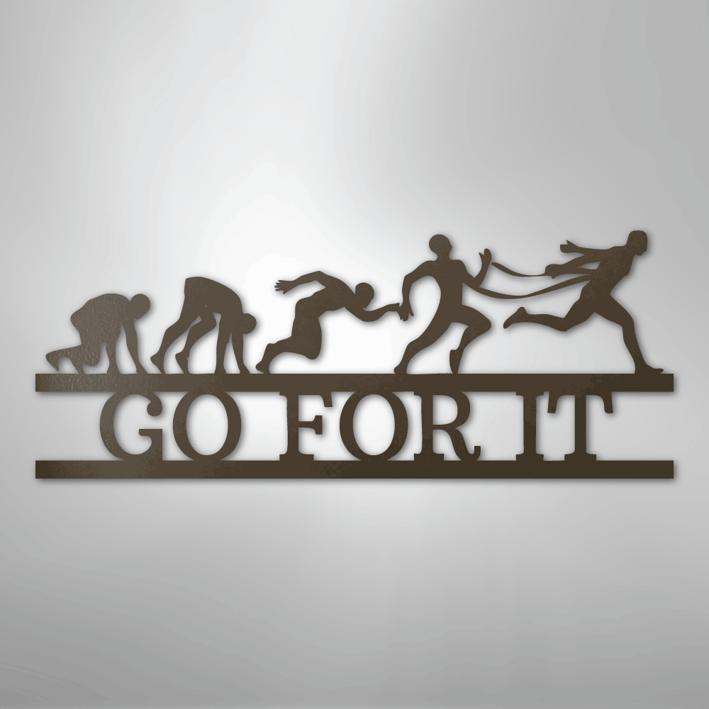 Custom Metal Wall Art - Personalized Running Sports Name Plaque Stone