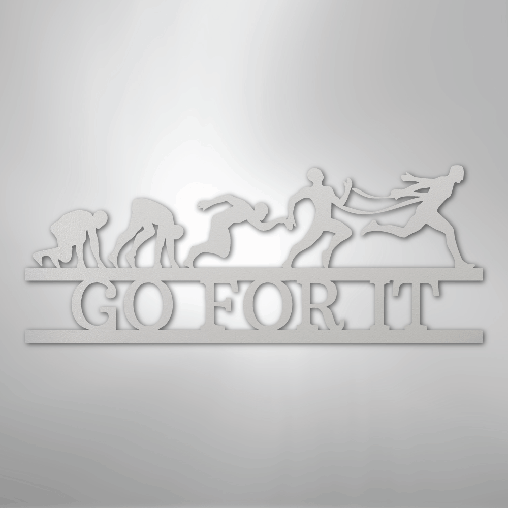 Custom Metal Wall Art - Personalized Running Sports Name Plaque White