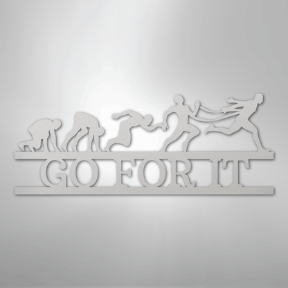 Custom Metal Wall Art - Personalized Running Sports Name Plaque White