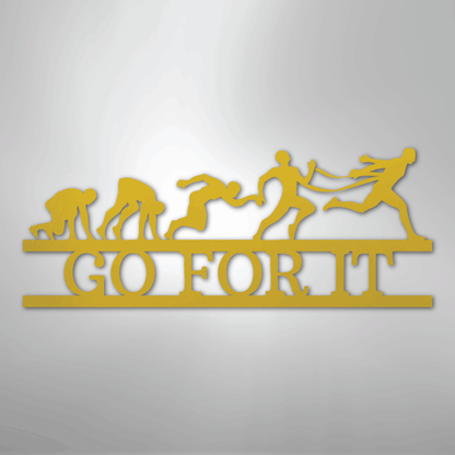 Custom Metal Wall Art - Personalized Running Sports Name Plaque Yellow