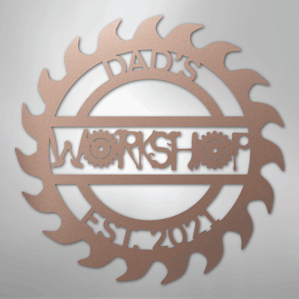 Custom Metal Wall Art - Personalized Workshop Sign Rose
