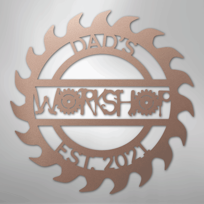 Custom Metal Wall Art - Personalized Workshop Sign Rose
