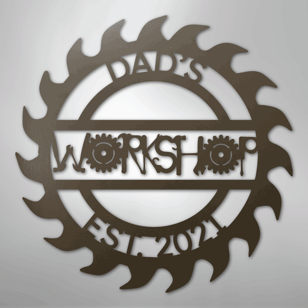 Custom Metal Wall Art - Personalized Workshop Sign Stone