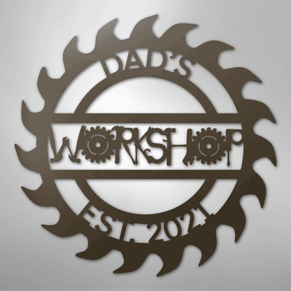 Custom Metal Wall Art - Personalized Workshop Sign Stone