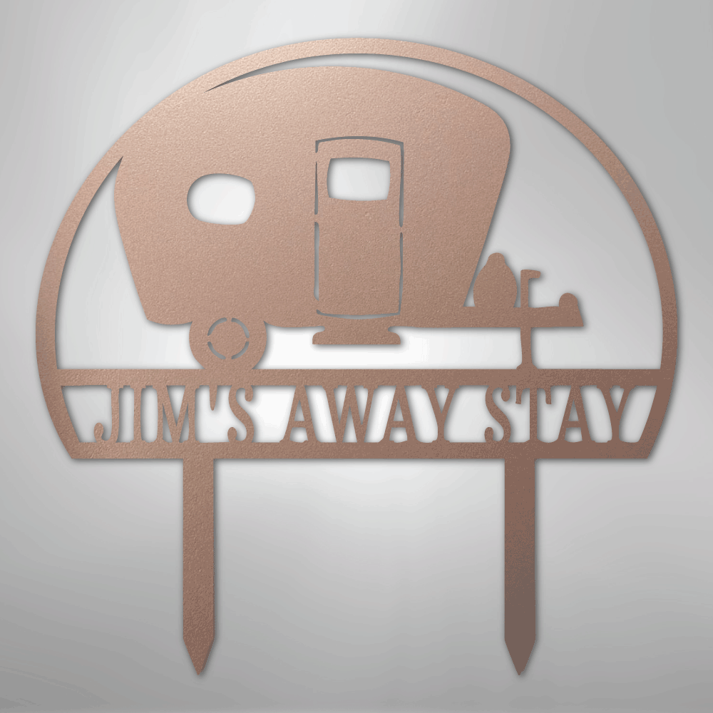 Custom Metal Yard Art - Personalized Campsite Sign Rose