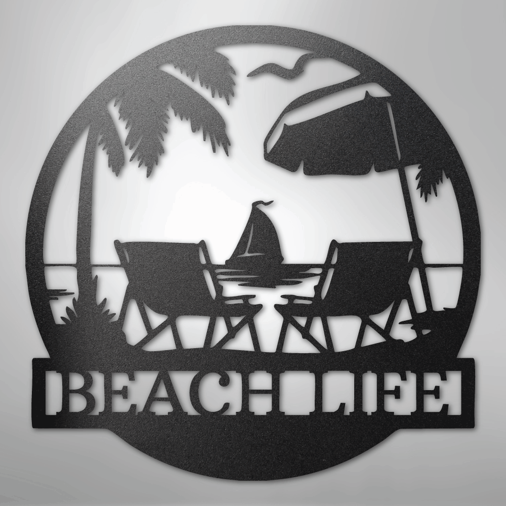 Custom Metal Wall Art - Personalized Beach Sign