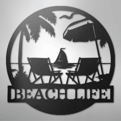 Custom Metal Wall Art - Personalized Beach Sign