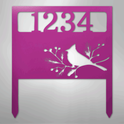 Custom Metal Yard Art - Personalized Garden Address Sign Purple
